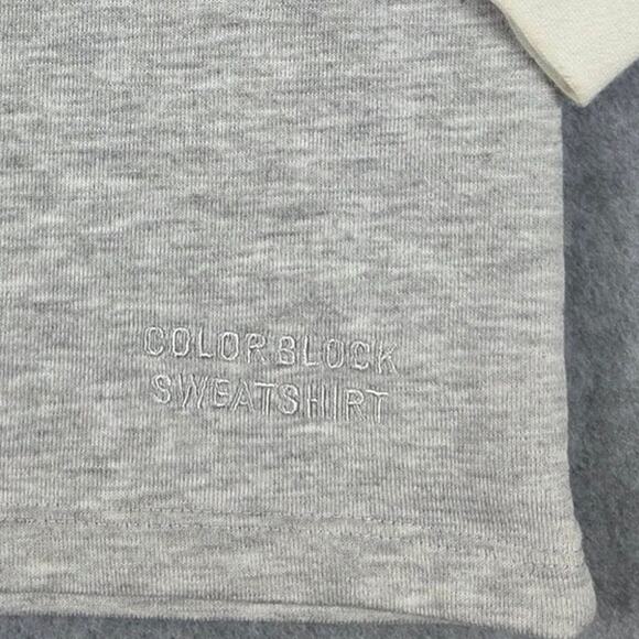 Zara Sweatshirt Mens Size Medium Gray Colorblock Crew Neck - Picture 7 of 13